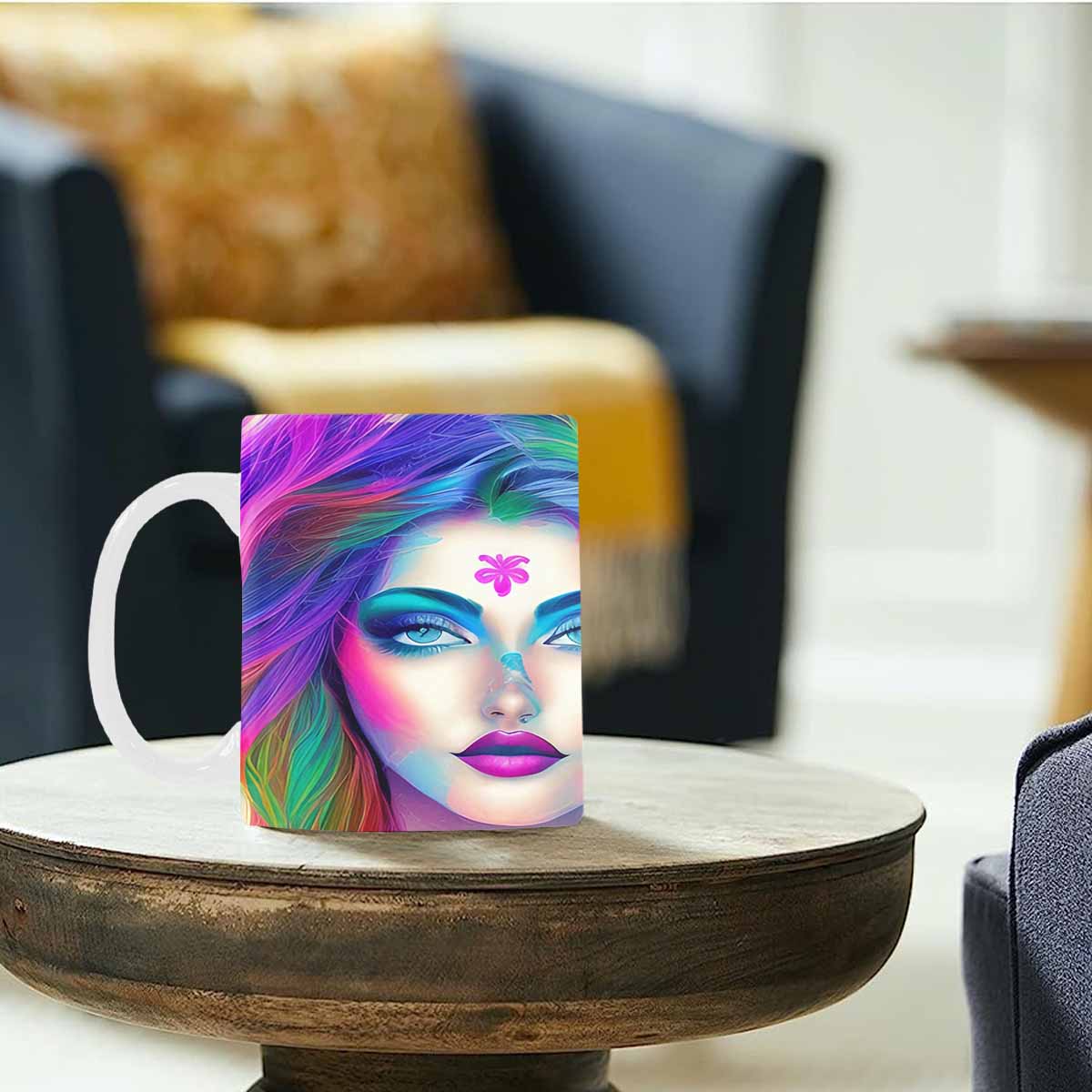 Coffee Mug, tea cup,caucasian Face, design 35