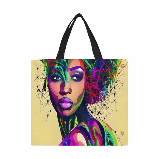 Canvas tote bag, Large, Black Faces, Set 1, design 58