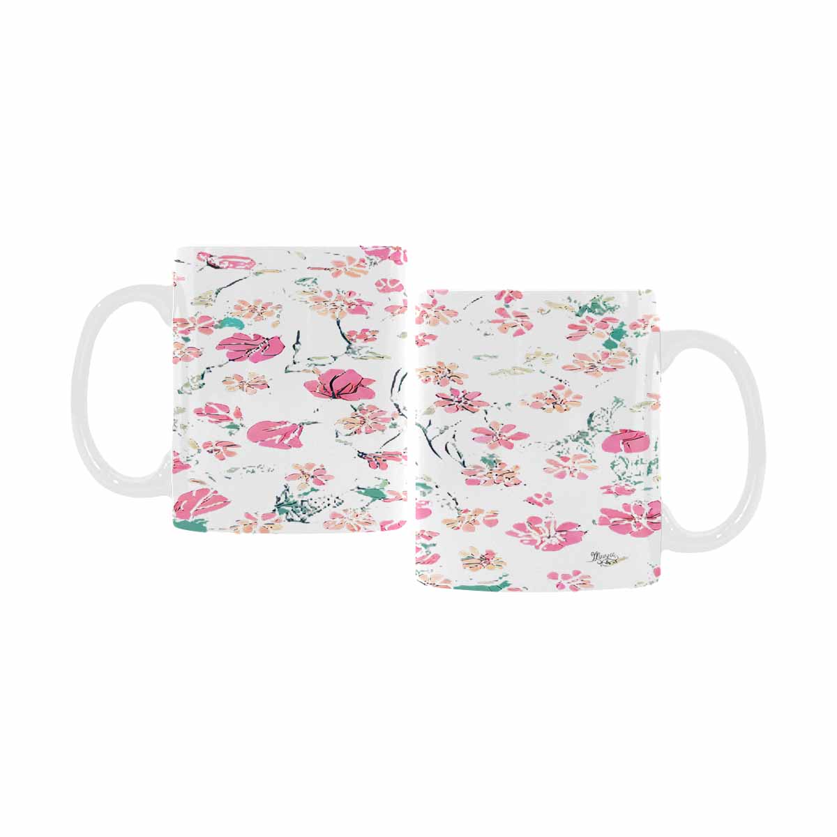 american made coffee mug sets USA made, Quality Mug, coffee mug, tea cup, Set 1A, Mixed Floral design 1