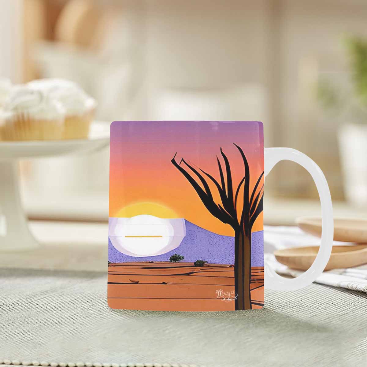 Coffee Mug, tea cup, desert scene, design 63