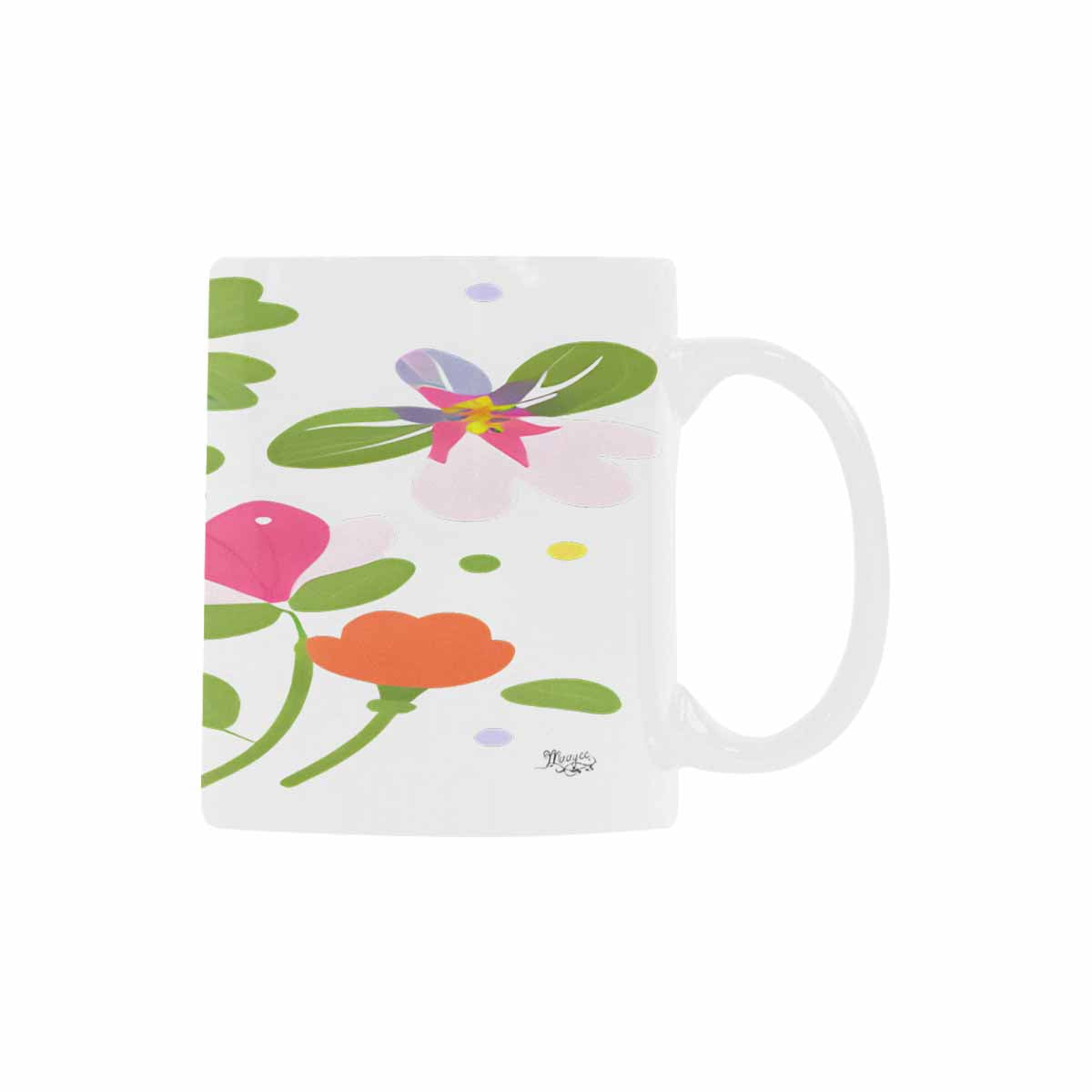 USA made Quality Mug, coffee mug, tea cup, Bright florals, Set 2, design 62