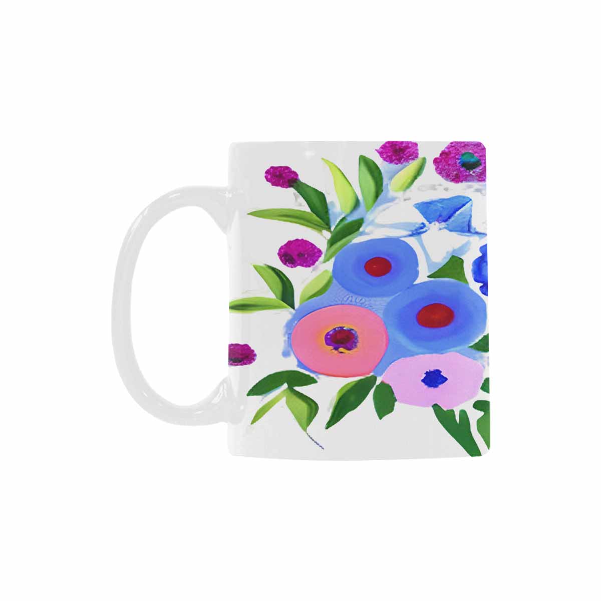 USA made Quality Mug, coffee mug, tea cup, Bright florals, Set 1A, Design 109