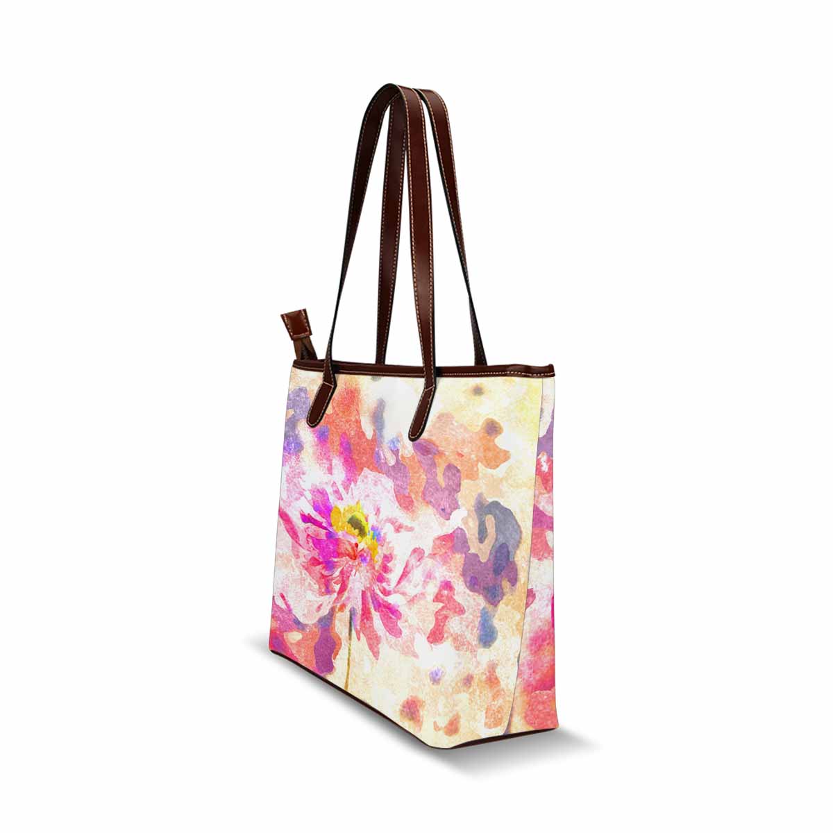 Classic Fabric handbag, watercolor floral, design 1