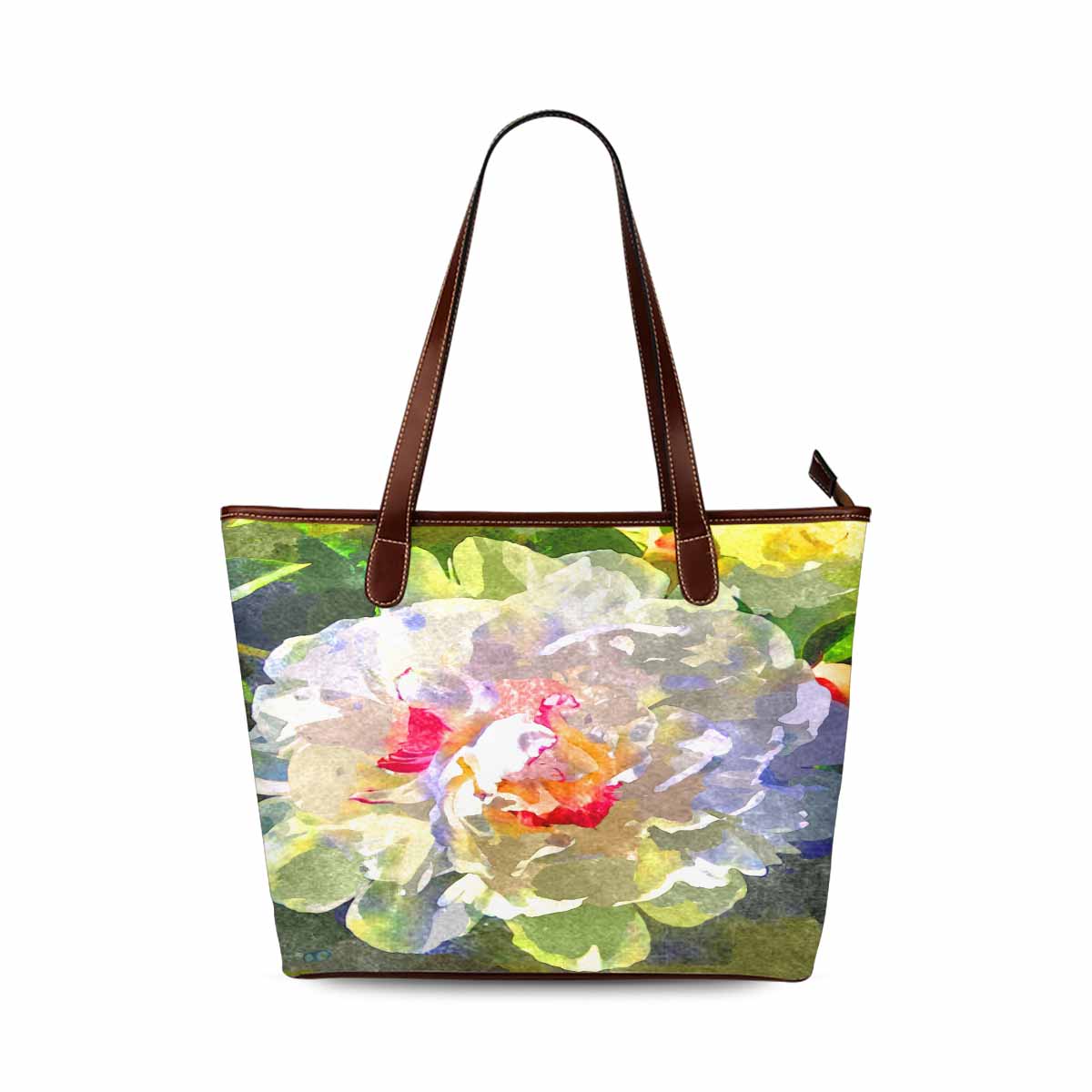 Classic Fabric handbag, watercolor floral, design 102