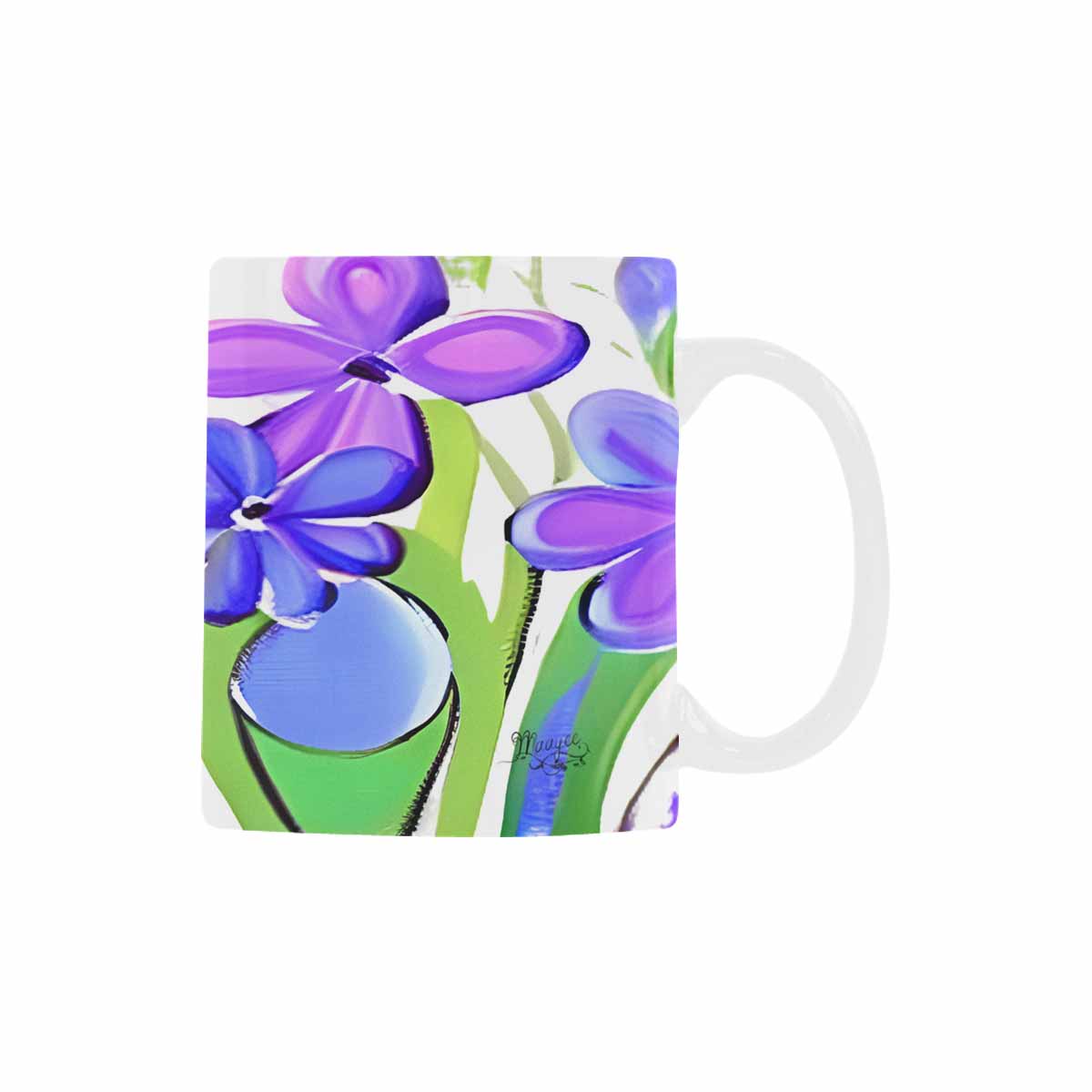 USA made Quality Mug, coffee mug, tea cup, Bright florals, Set 1A, Design 57