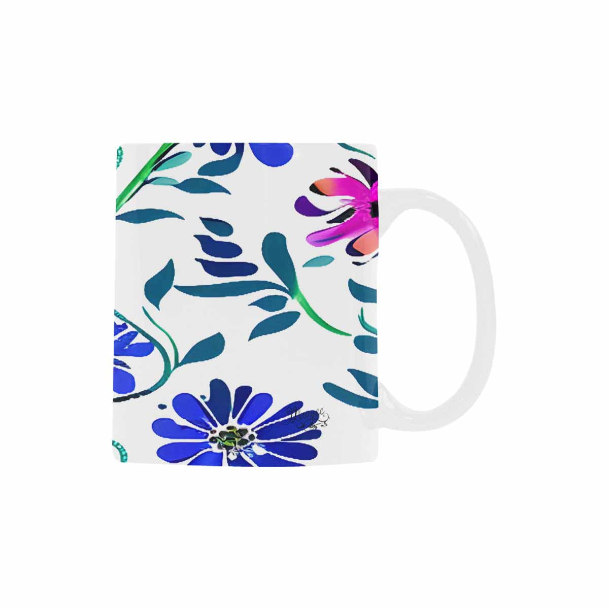 USA made Quality Mug, coffee mug, tea cup, Bright florals, Set 1A, Design 129