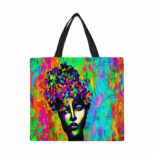 Canvas tote bag, Large, Black Faces, Set 1, design 72