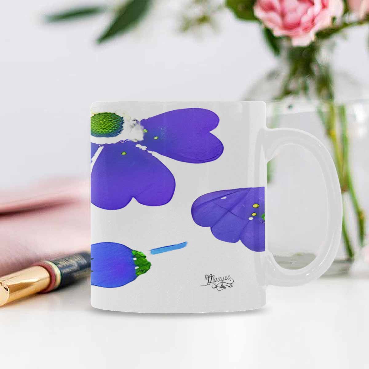 USA made Quality Mug, coffee mug, tea cup, Bright florals, Set 1A, Design 56