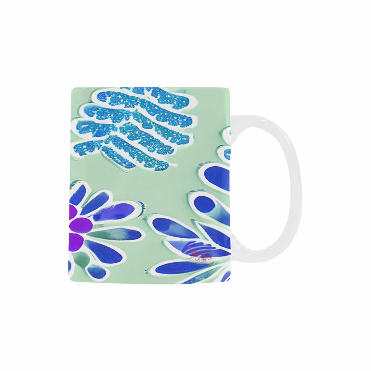 USA made Quality Mug, coffee mug, tea cup, Bright florals, Set 1, Design 126