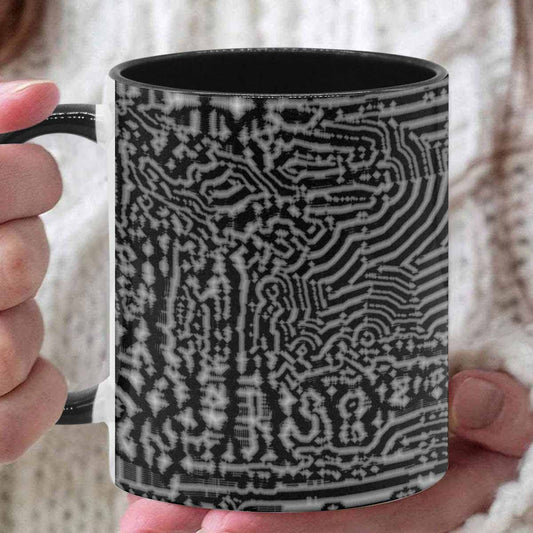 Coffee Mug, tea cup, black core, abstract, design 120