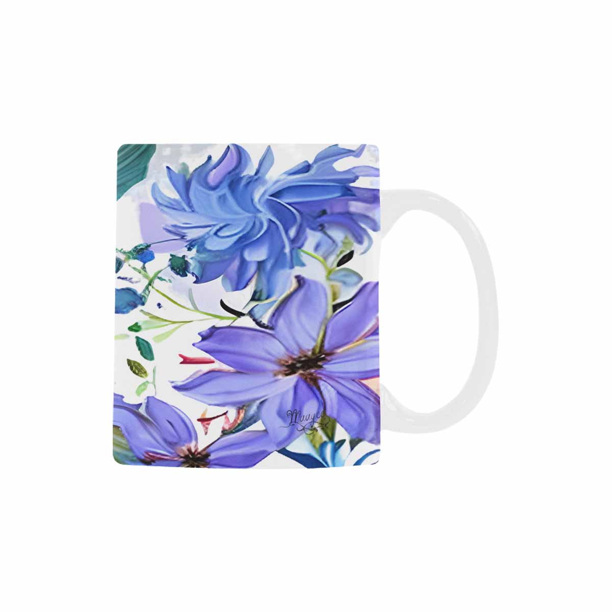 USA made Quality Mug, coffee mug, tea cup, Bright florals, Set 1A, Design 21