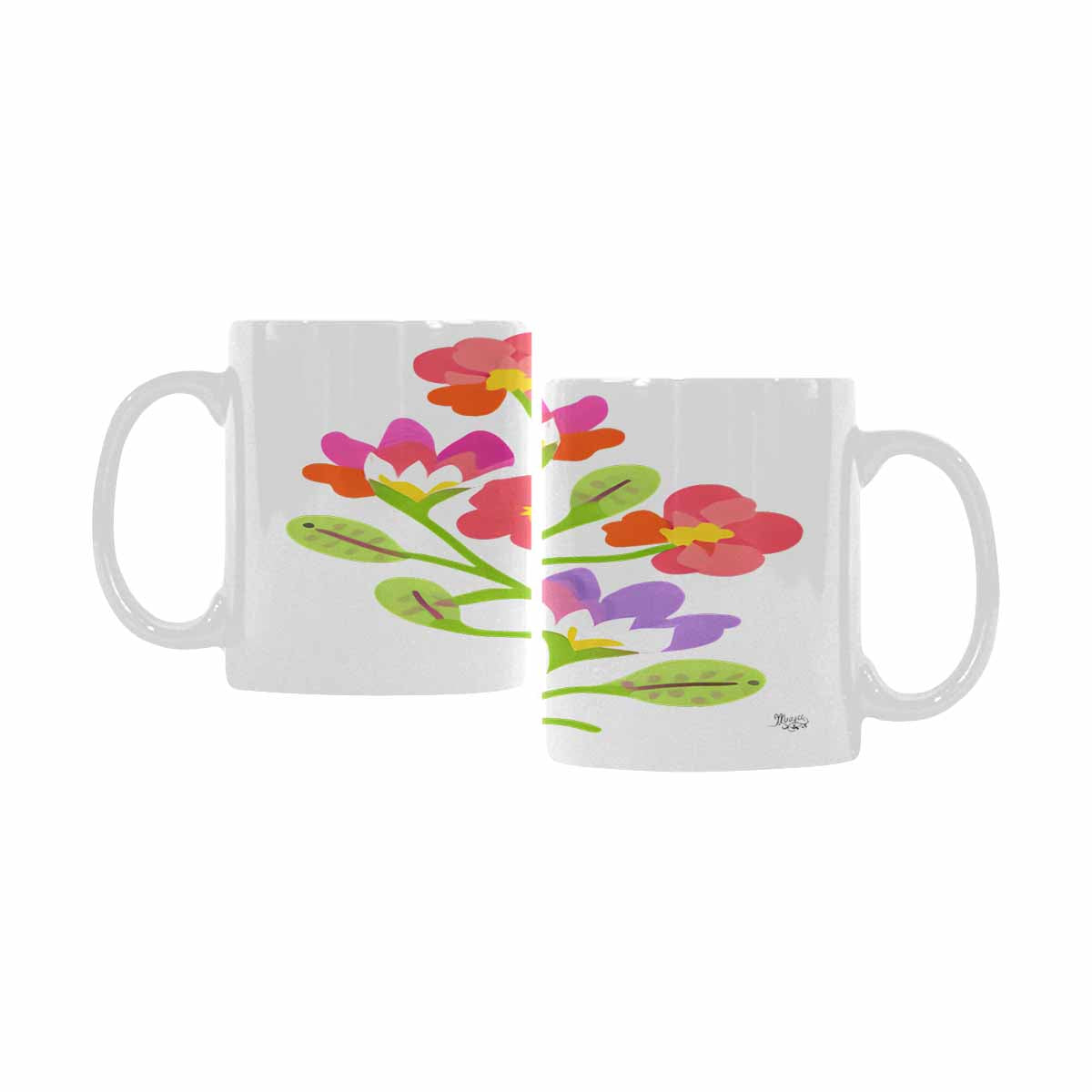Quality Mug, coffee mug, tea cup, Bright florals, Set 2, design 64