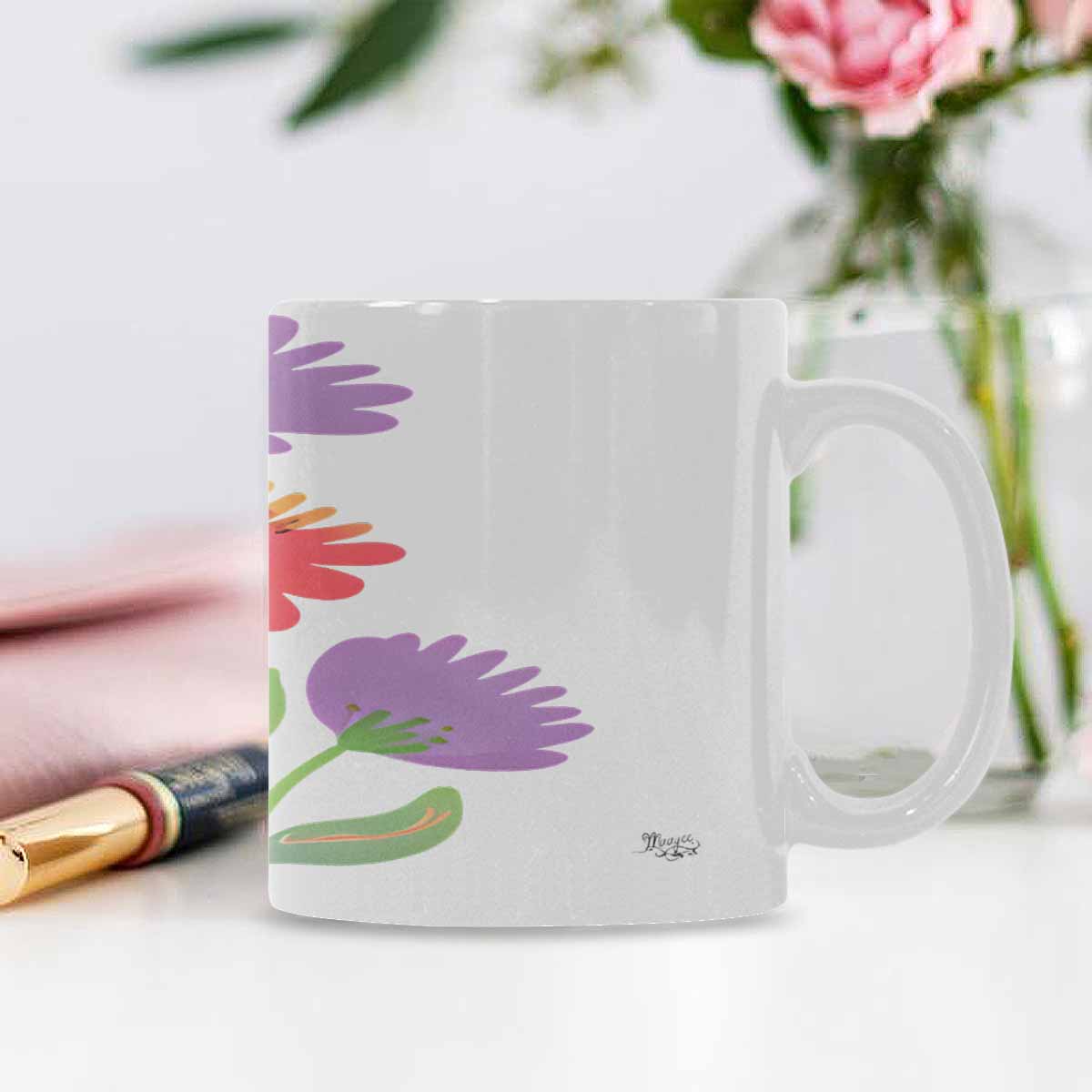 Quality Mug, coffee mug, tea cup, Bright florals, Set 2, design 54