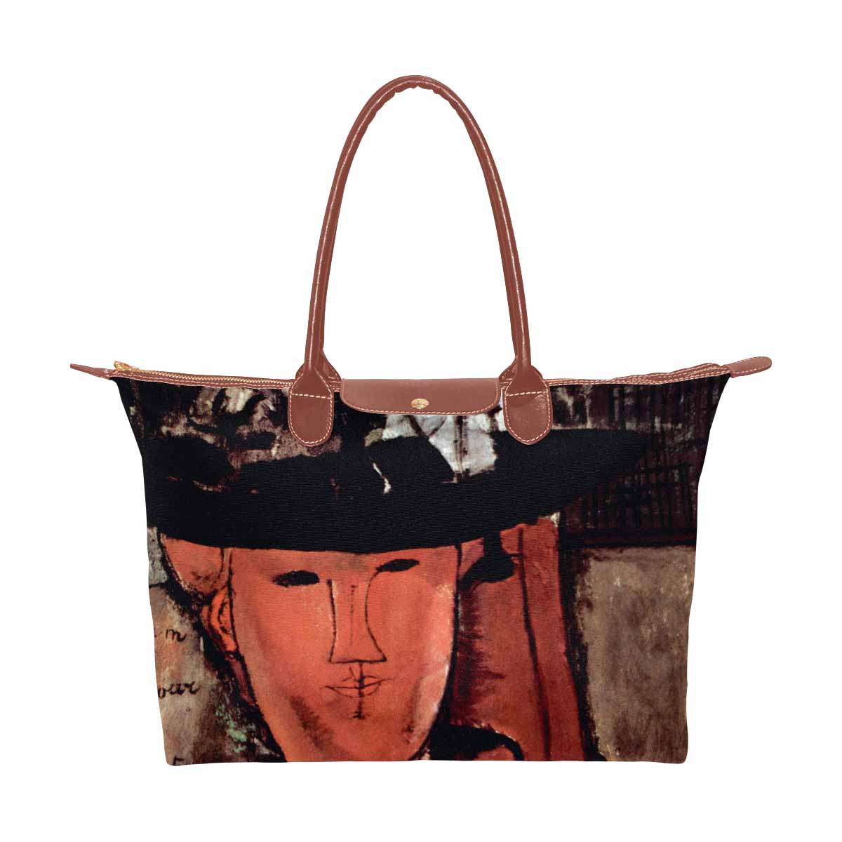 Classic handbag, Modigliani design, choice of 2 colors, Lady With Hat