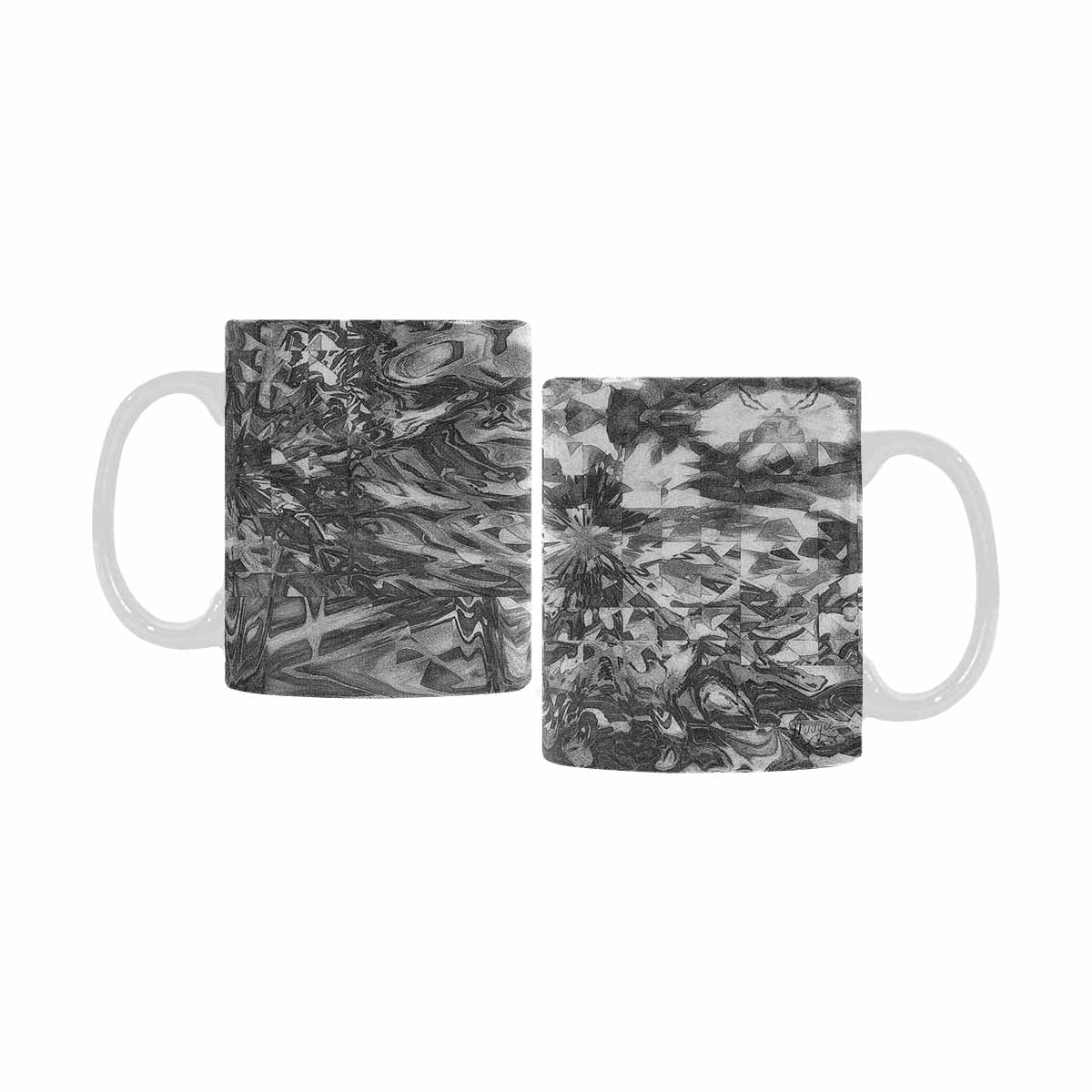 Quality Mug, coffee mug, tea cup, B & W Abstract, Set 1, design 154