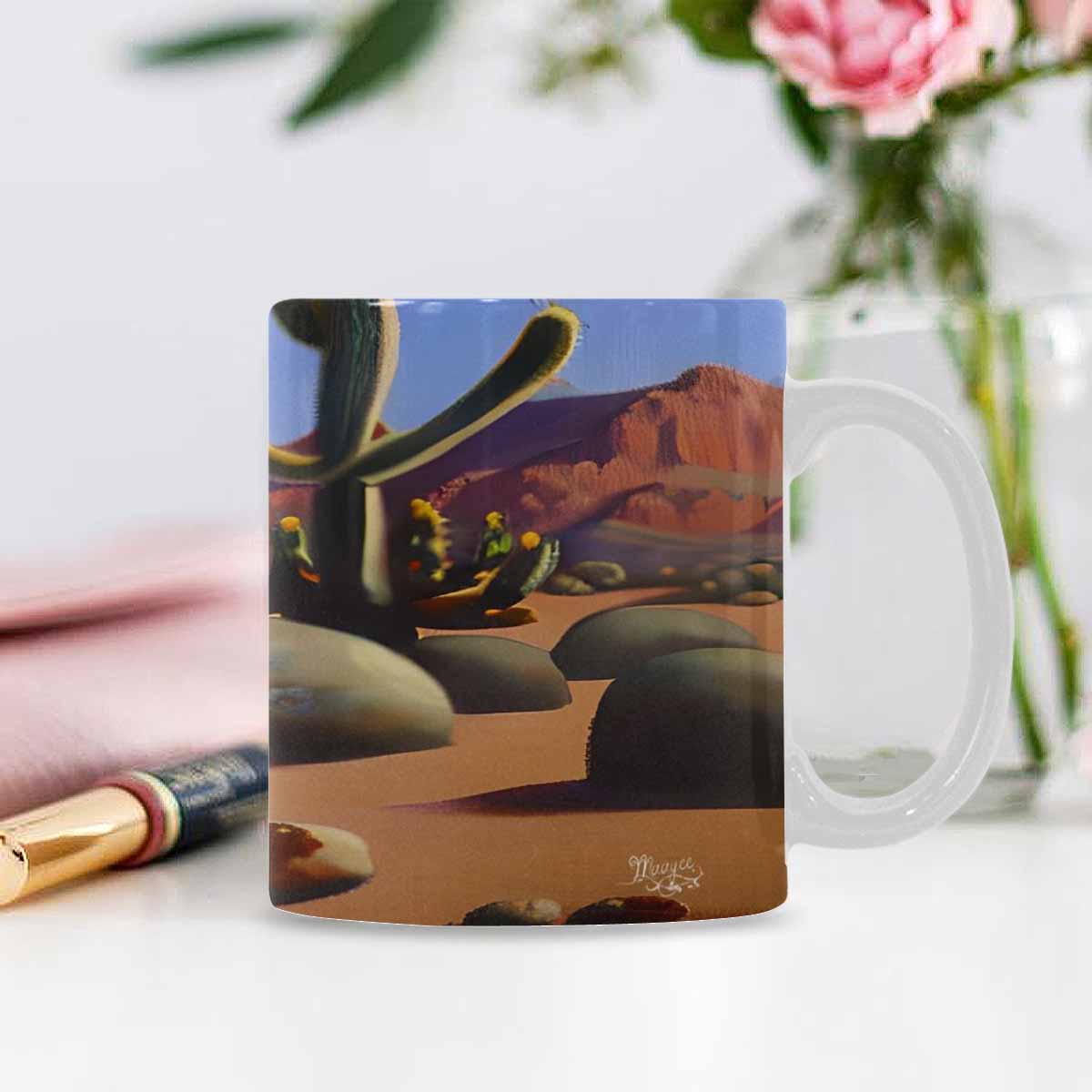 Coffee Mug, tea cup, desert scene, design 17