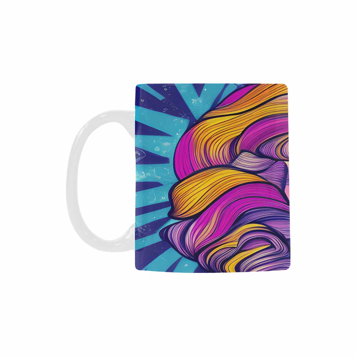 USA, Color Coffee Mug, tea cup, caucasian Face, design 38