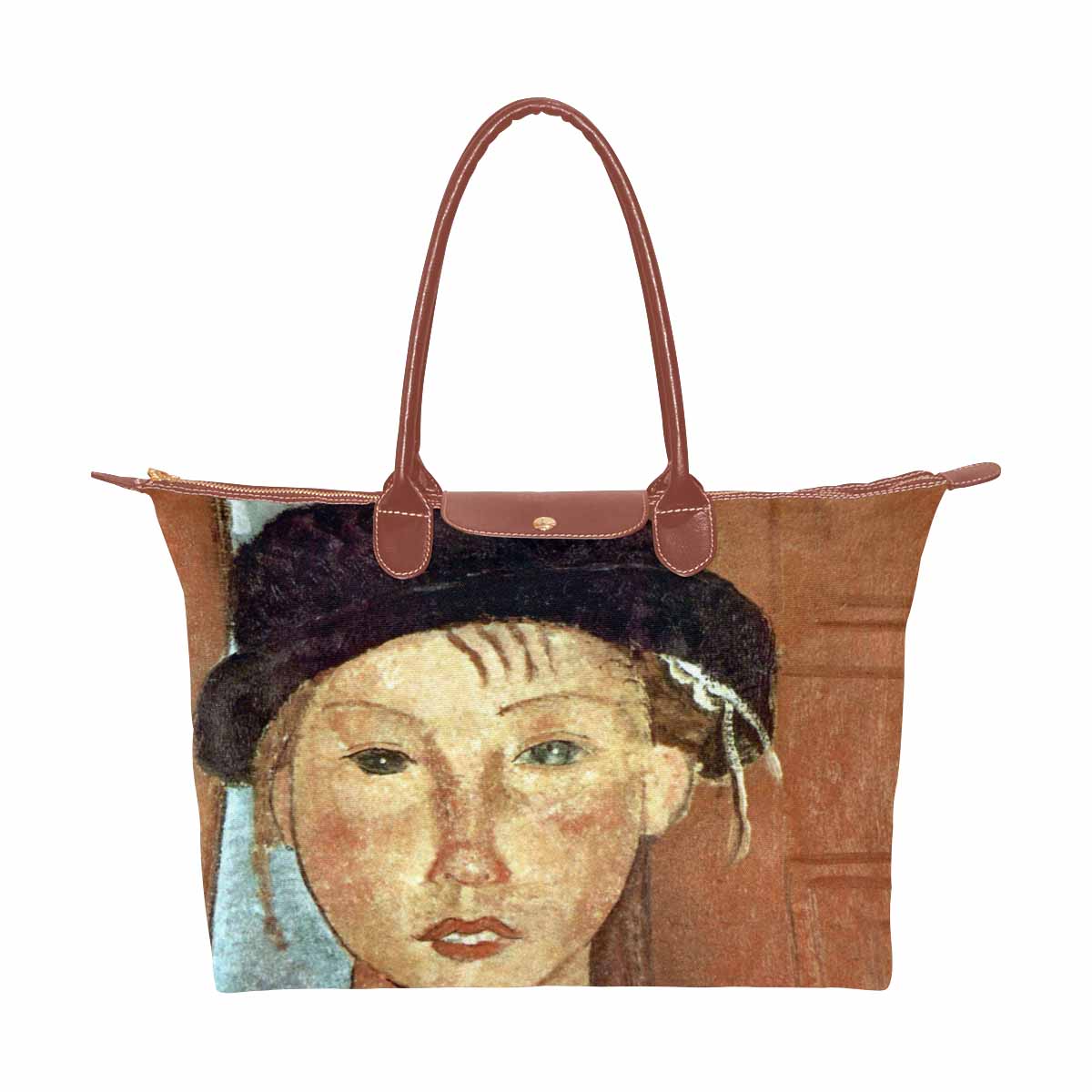 Classic handbag, Modigliani design, choice of 2 colors, Girl with Hat