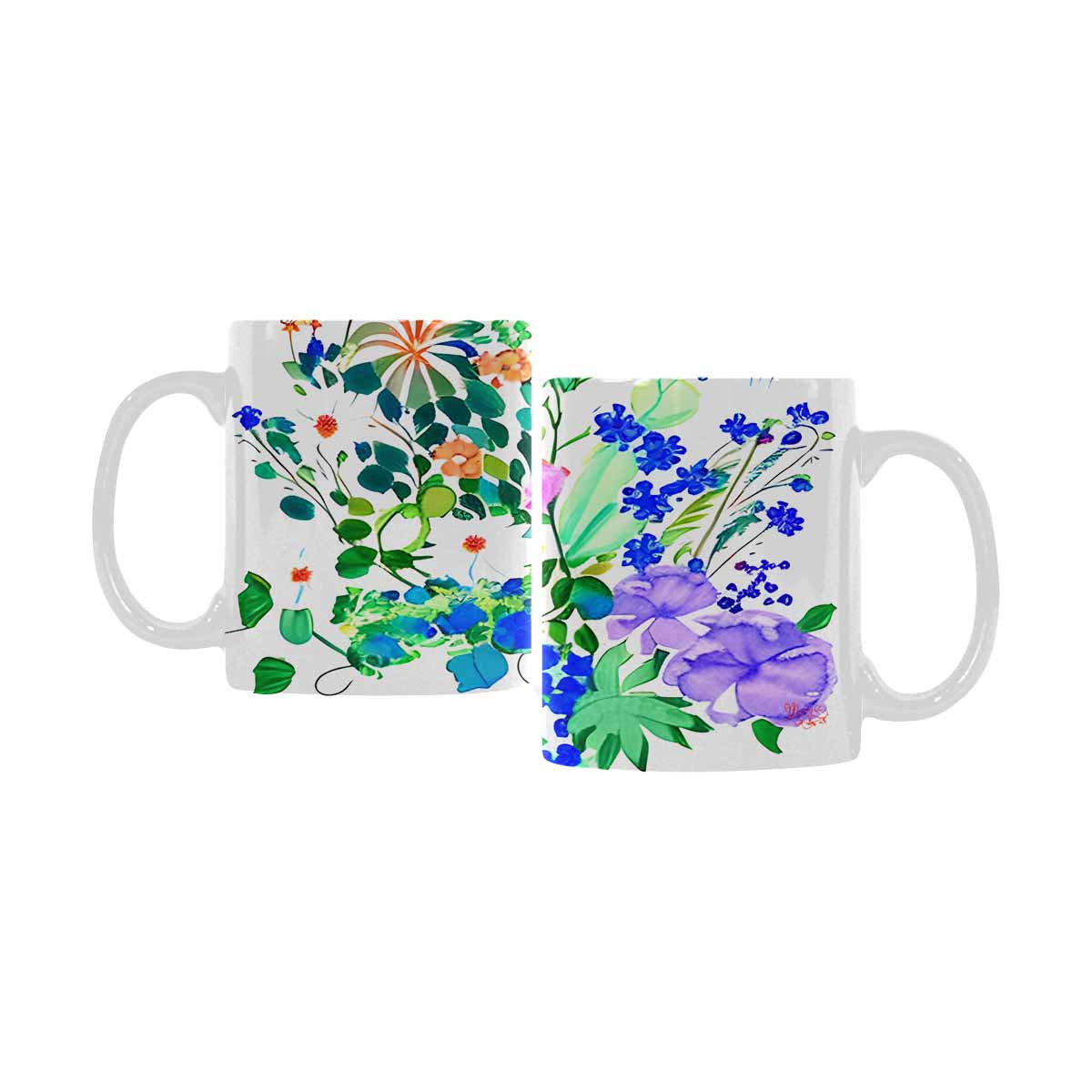 Quality Mug, coffee mug, tea cup, Bright florals, Set 1, Design 34