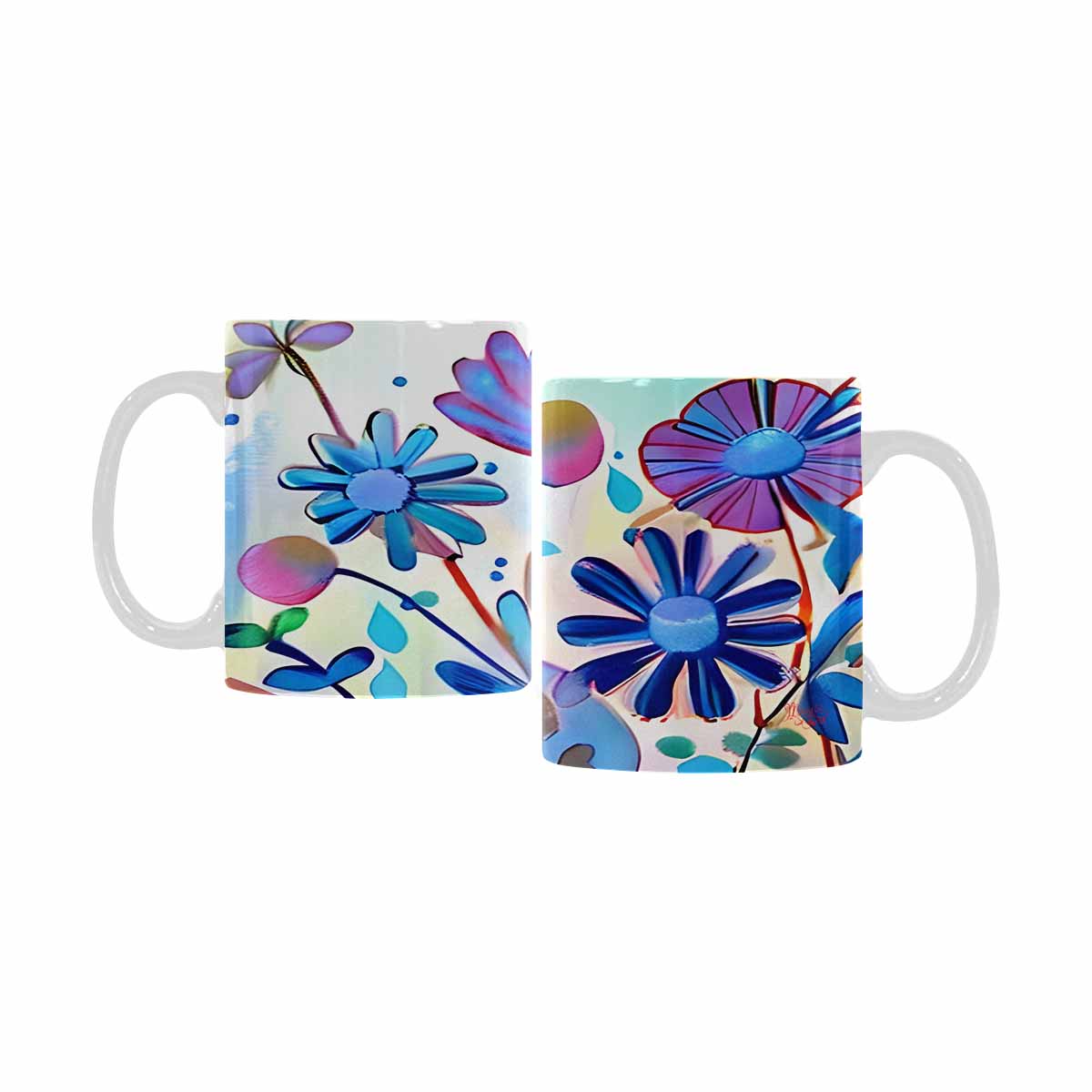 Quality Mug, coffee mug, tea cup, Bright florals, Set 1, Design 51
