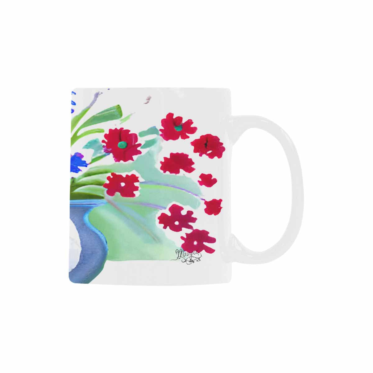 USA made Quality Mug, coffee mug, tea cup, Bright florals, Set 1A, Design 110