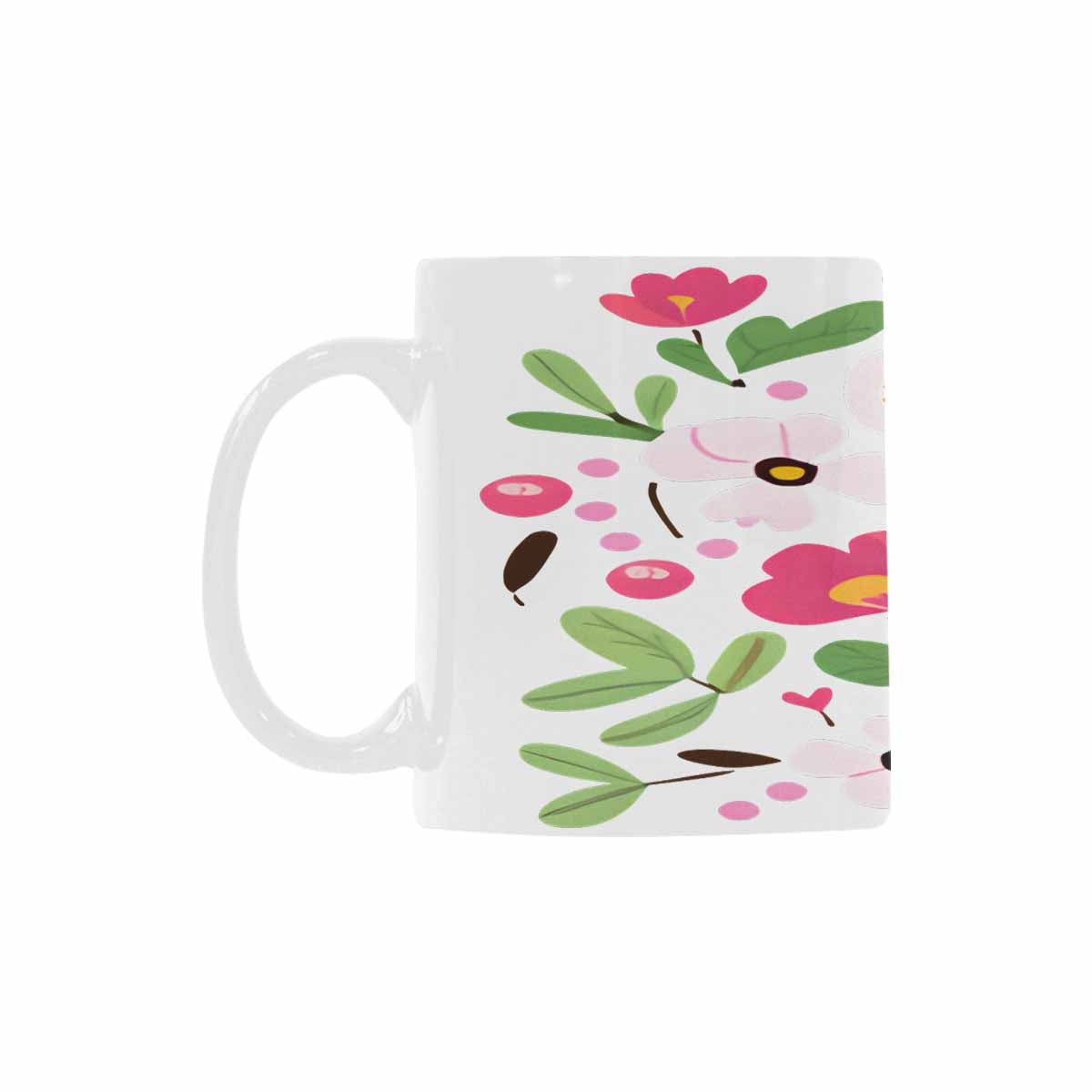 USA made Quality Mug, coffee mug, tea cup, Bright florals, Set 2, design 50