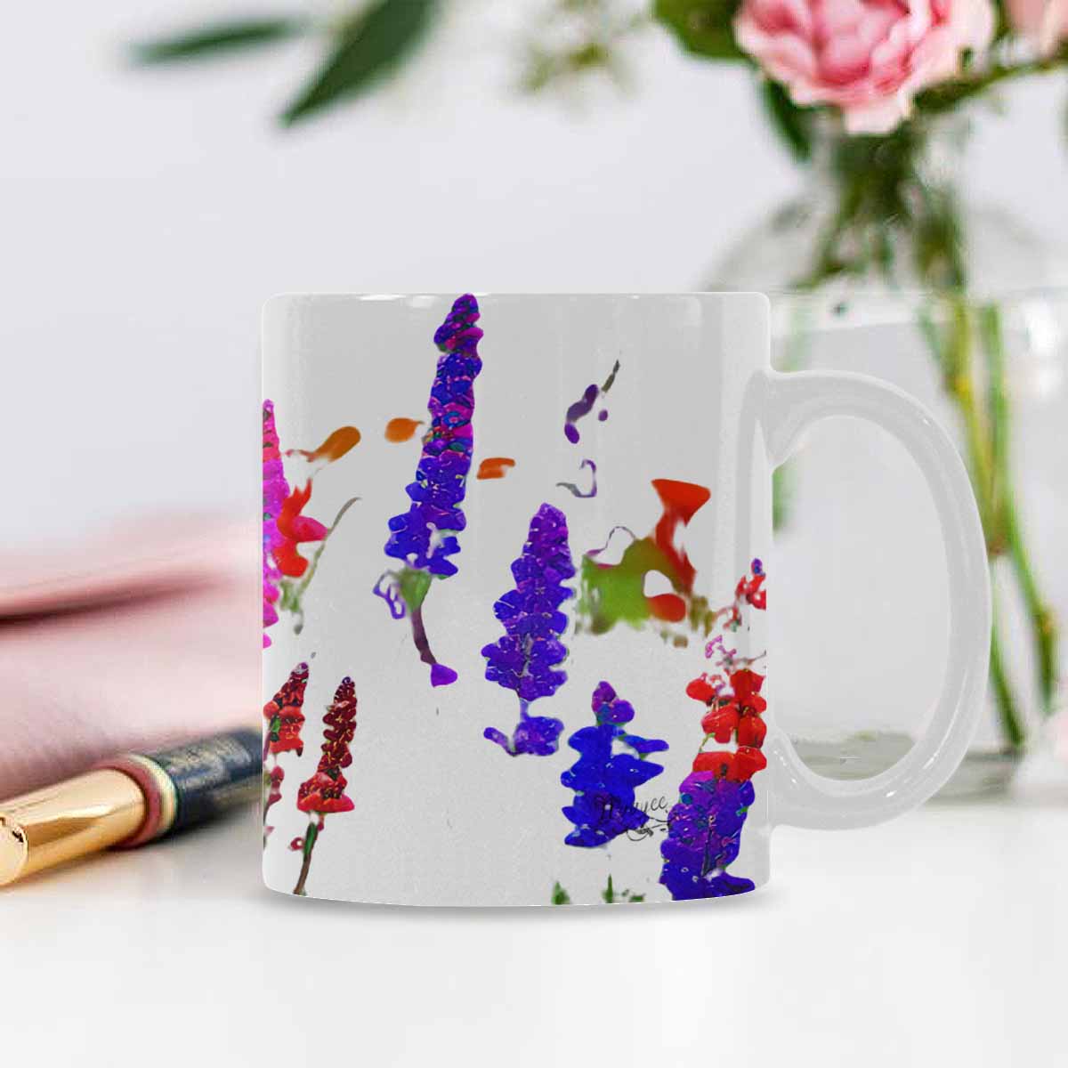 Quality Mug, coffee mug, tea cup, Bright florals, Set 1A, Design 4