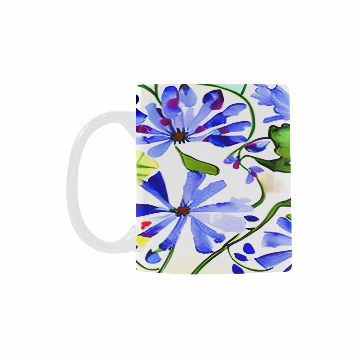 USA made Quality Mug, coffee mug, tea cup, Bright florals, Set 1, Design 37