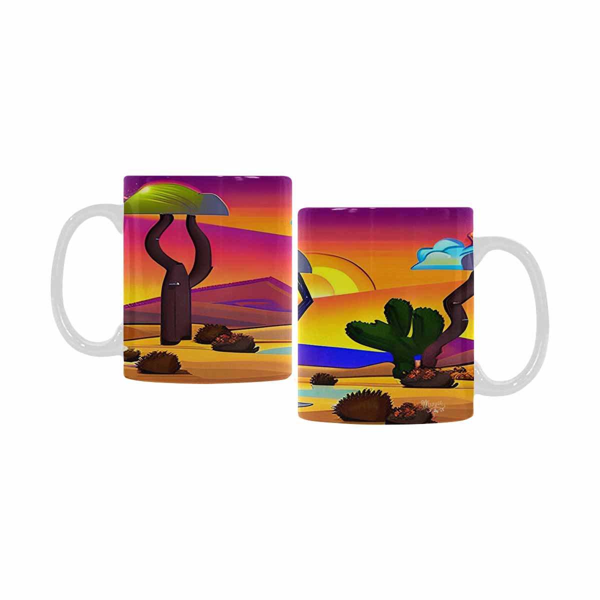 Coffee Mug, tea cup, desert scene, design 60