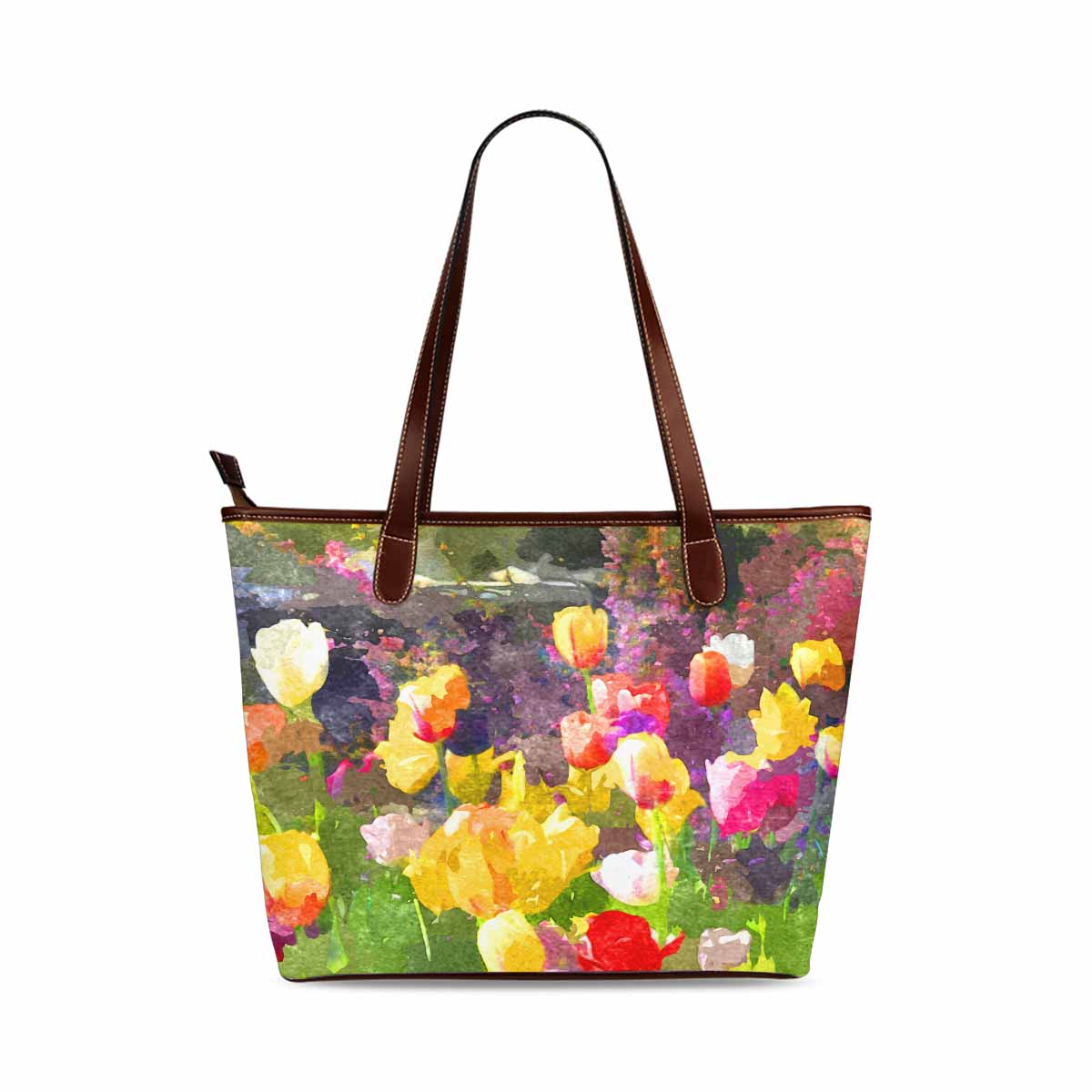 Classic Fabric handbag, watercolor floral, design 254