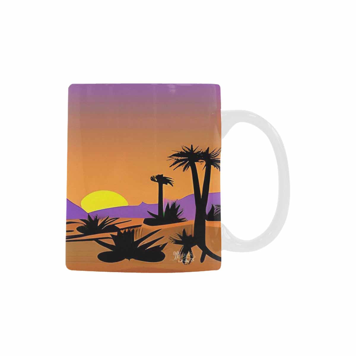 Coffee Mug, tea cup, desert scene, design 53