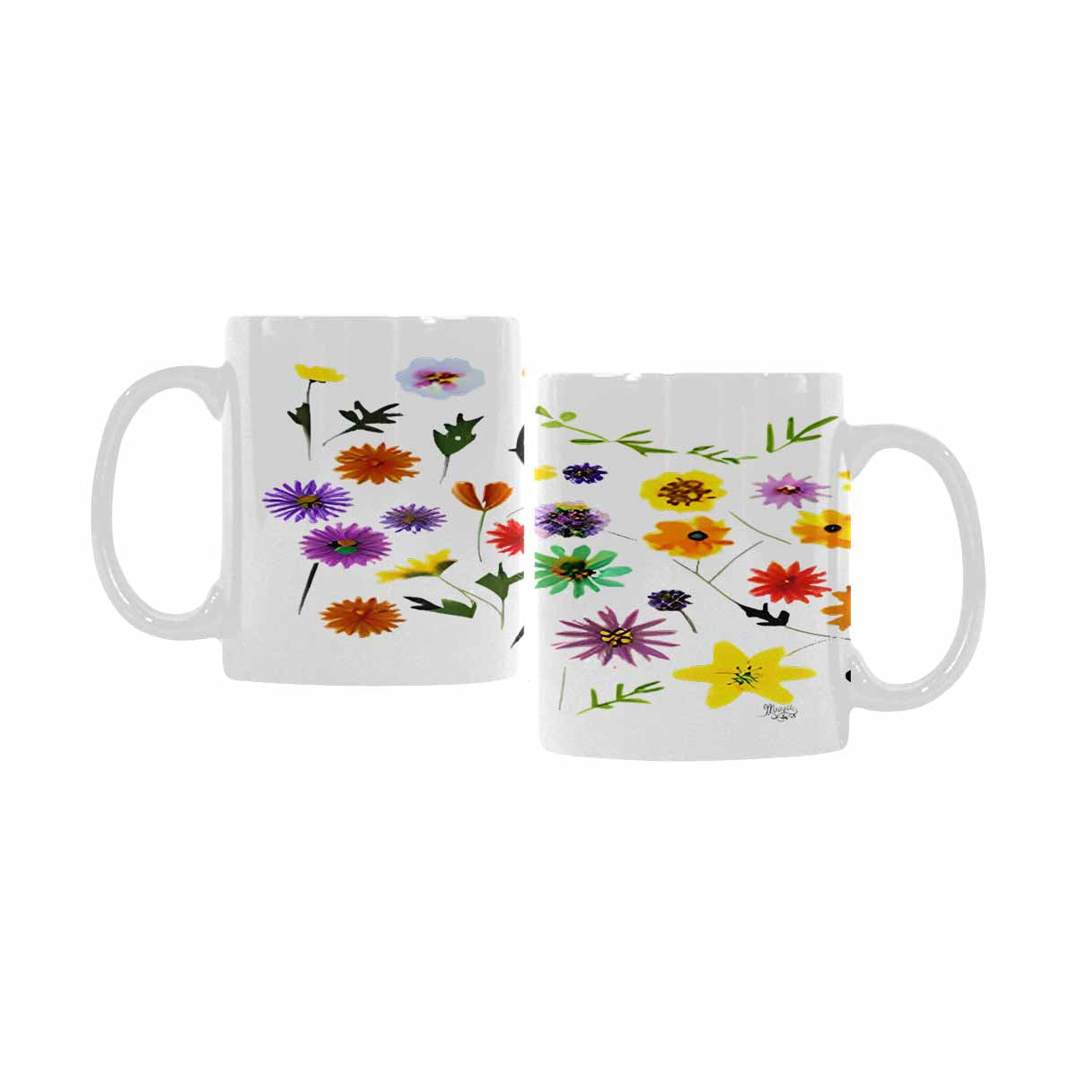 Quality Mug, coffee mug, tea cup, Bright florals, Set 2, design 73