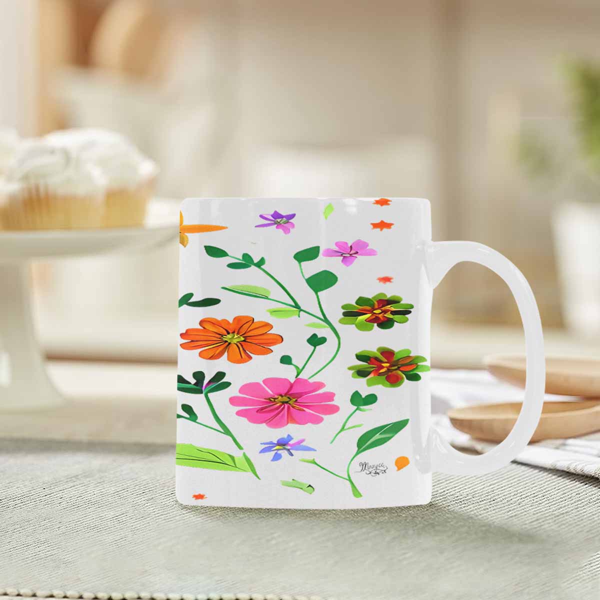 Quality Mug, coffee mug, tea cup, Bright florals, Set 2, design 67