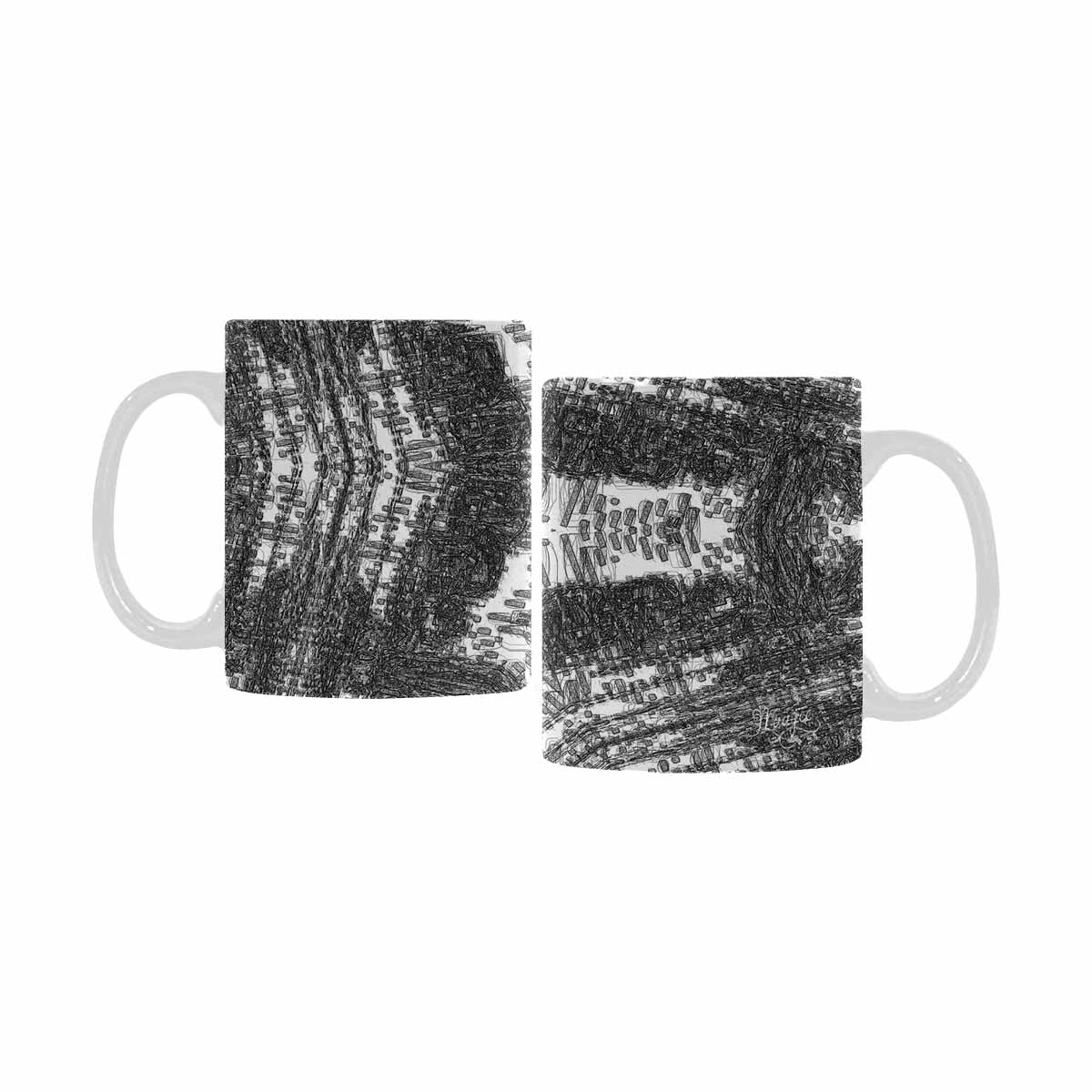 Quality Mug, coffee mug, tea cup, B & W Abstract, Set 1, design 67