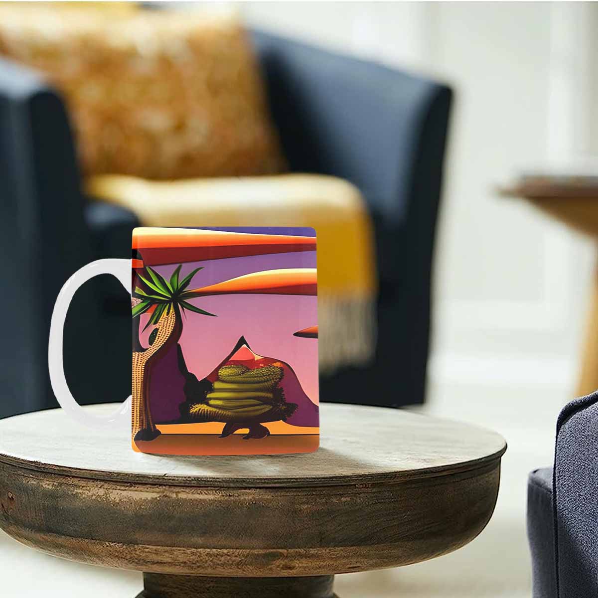 Coffee Mug, tea cup, desert scene, design 55