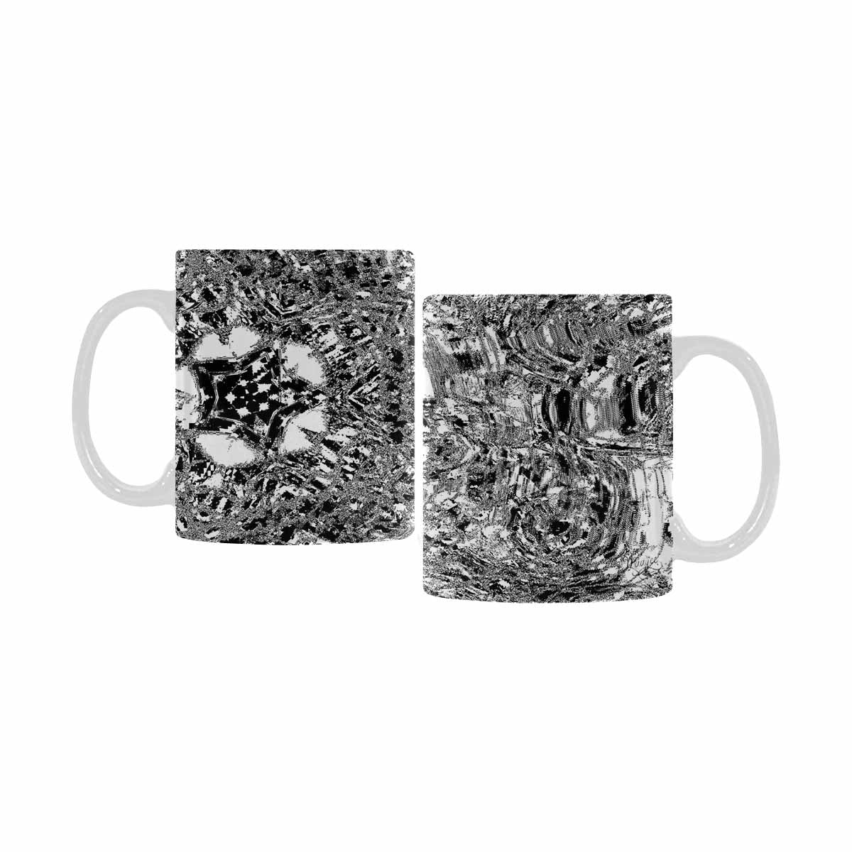 Quality Mug, coffee mug, tea cup, B & W Abstract, Set 1, design 2