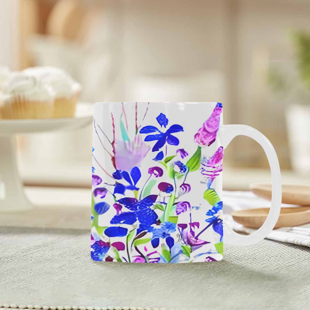 Quality Mug, coffee mug, tea cup, Bright florals, Set 1A, Design 9