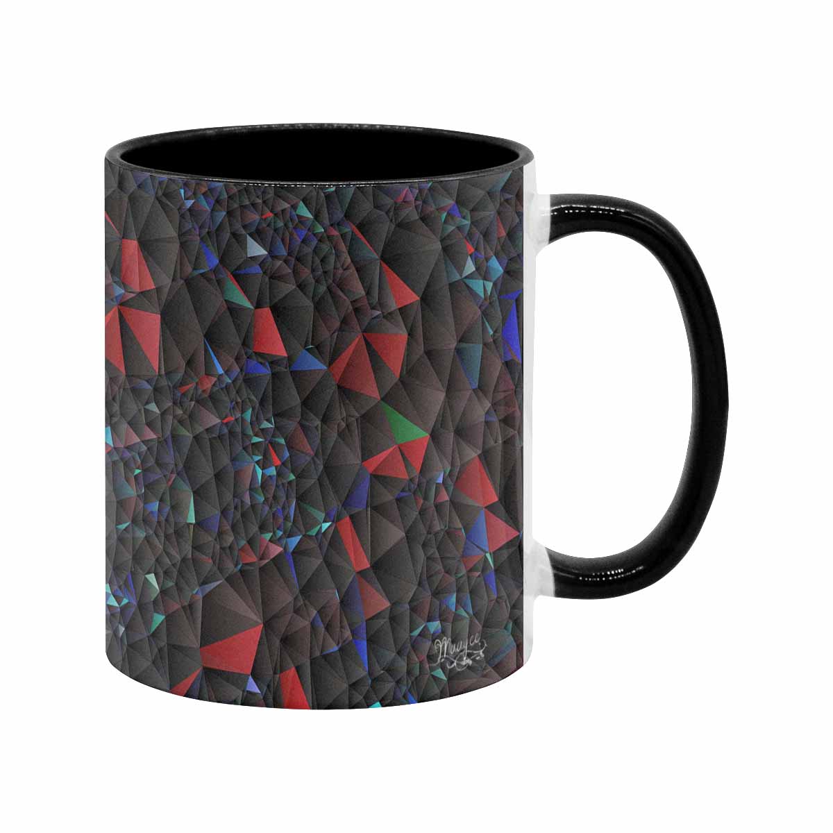 Coffee Mug, tea cup, black core, abstract, design 72