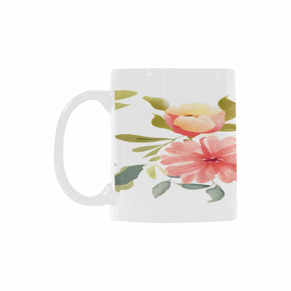 USA made Quality Mug, coffee mug, tea cup, Bright florals, Set 2, design 42