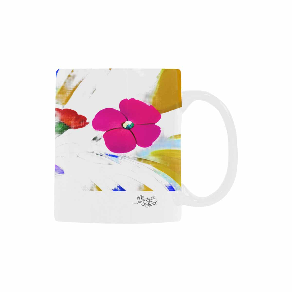 USA made Quality Mug, coffee mug, tea cup, Bright florals, Set 1A, Design 73