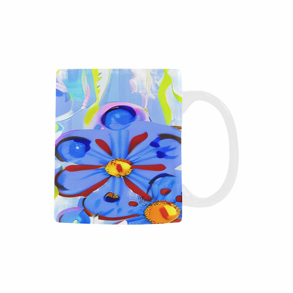 USA made Quality Mug, coffee mug, tea cup, Bright florals, Set 1A, Design 148