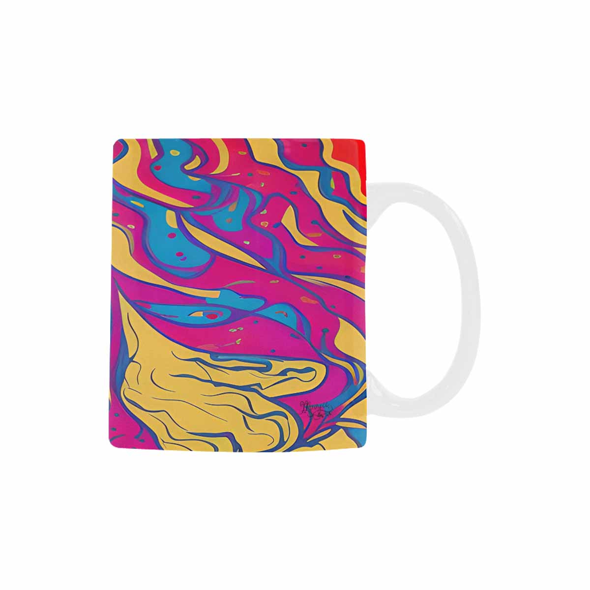 USA, Color Coffee Mug, tea cup, caucasian Face, design 36