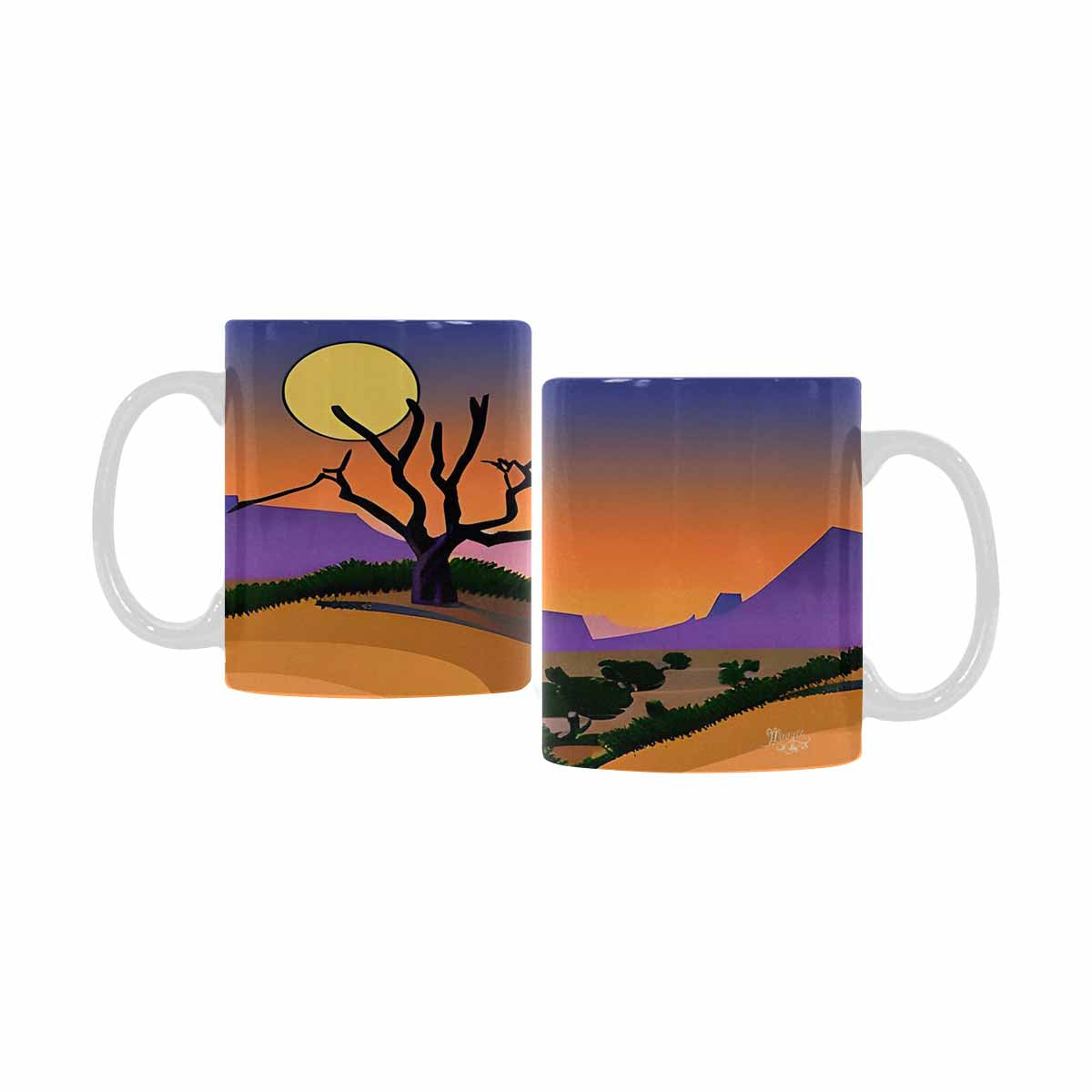 Coffee Mug, tea cup, desert scene, design 31