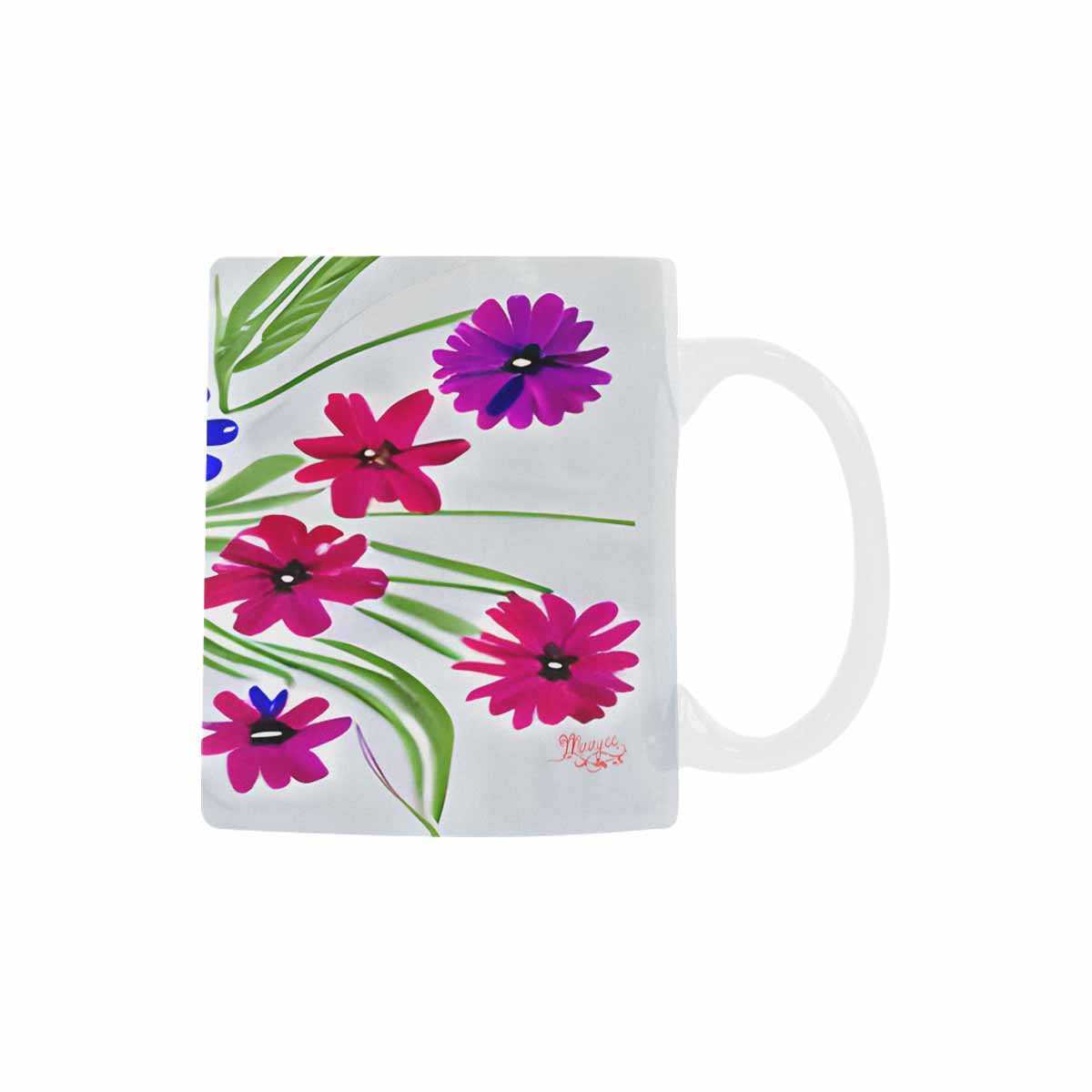 USA made Quality Mug, coffee mug, tea cup, Bright florals, Set 1, Design 112