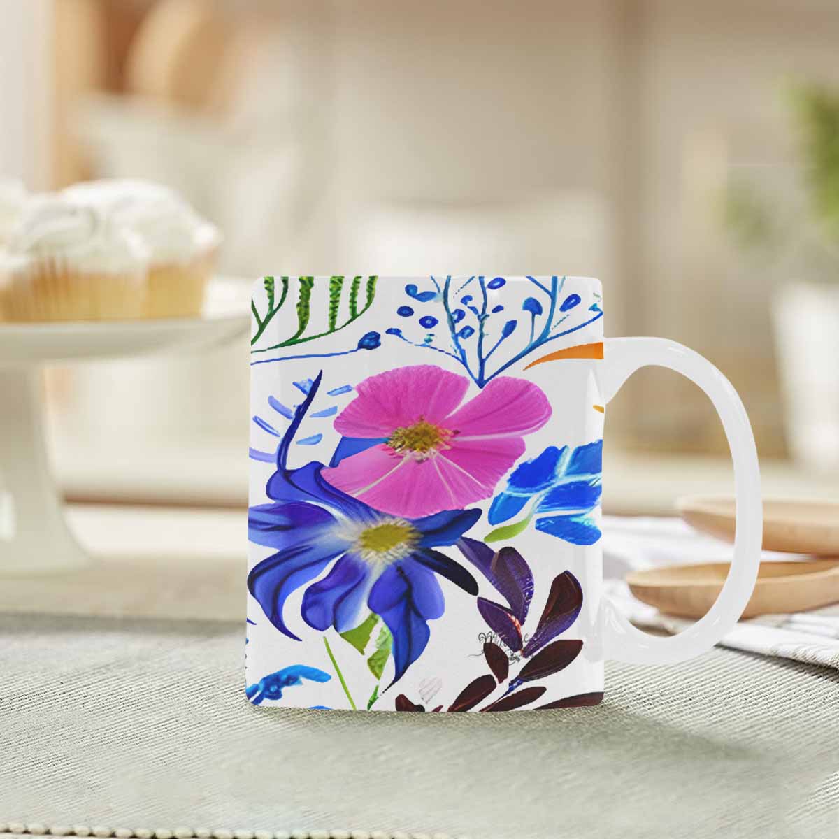 Quality Mug, coffee mug, tea cup, Bright florals, Set 1A, Design 23