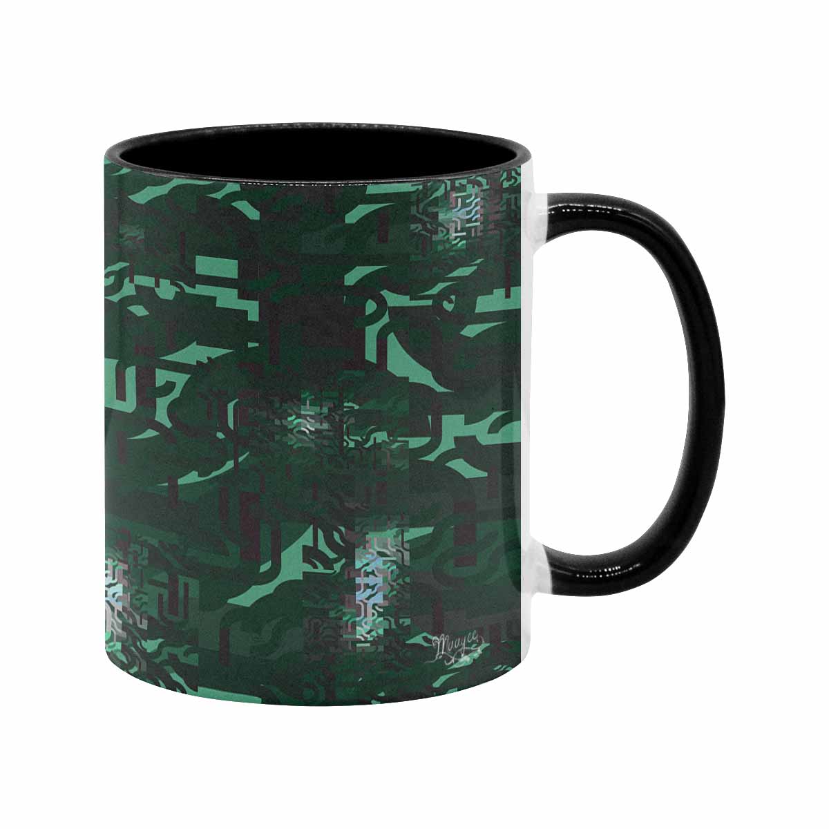 Coffee Mug, tea cup, black core, abstract, design 104