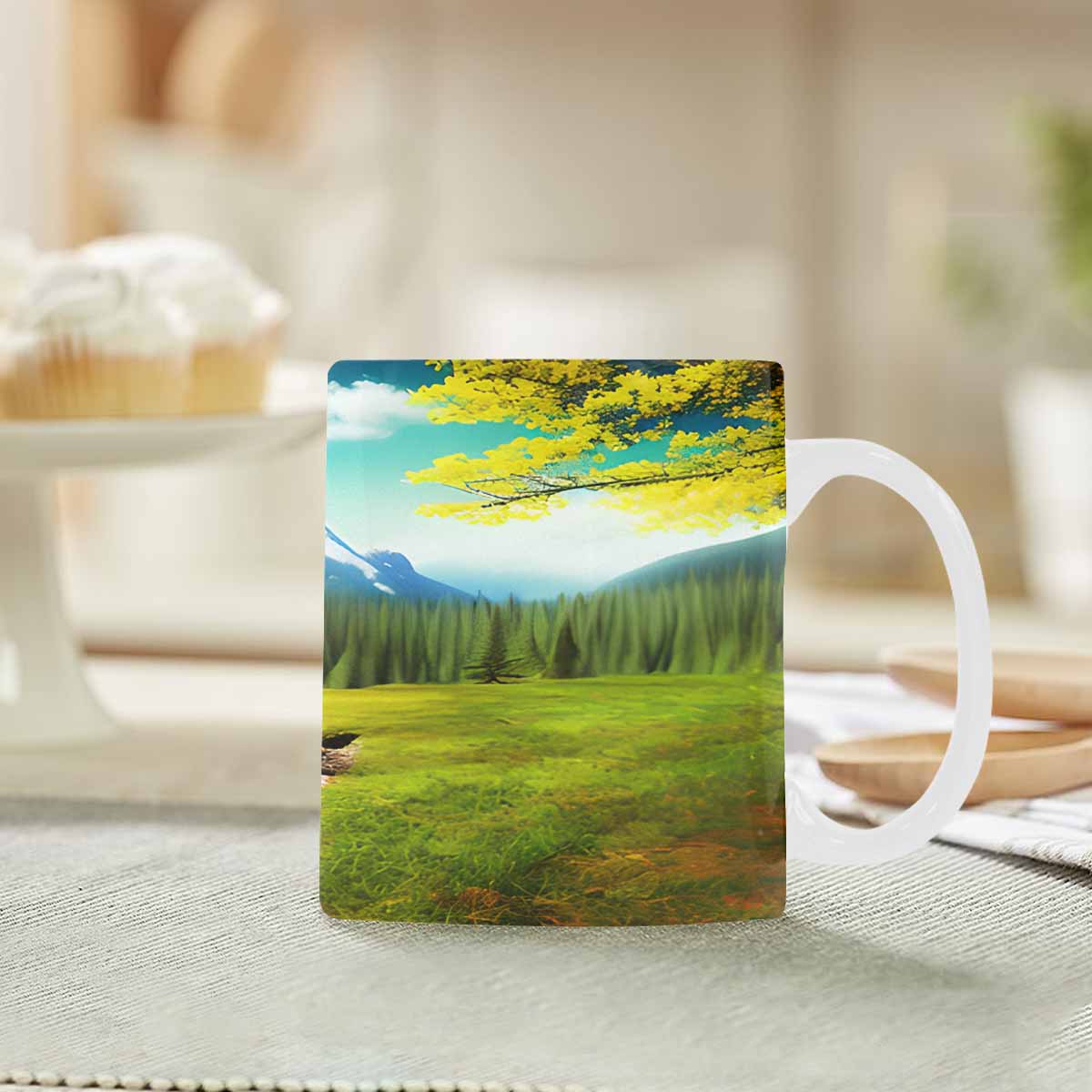 Rivers & Mountains Landscape mugs, set 1 design 8