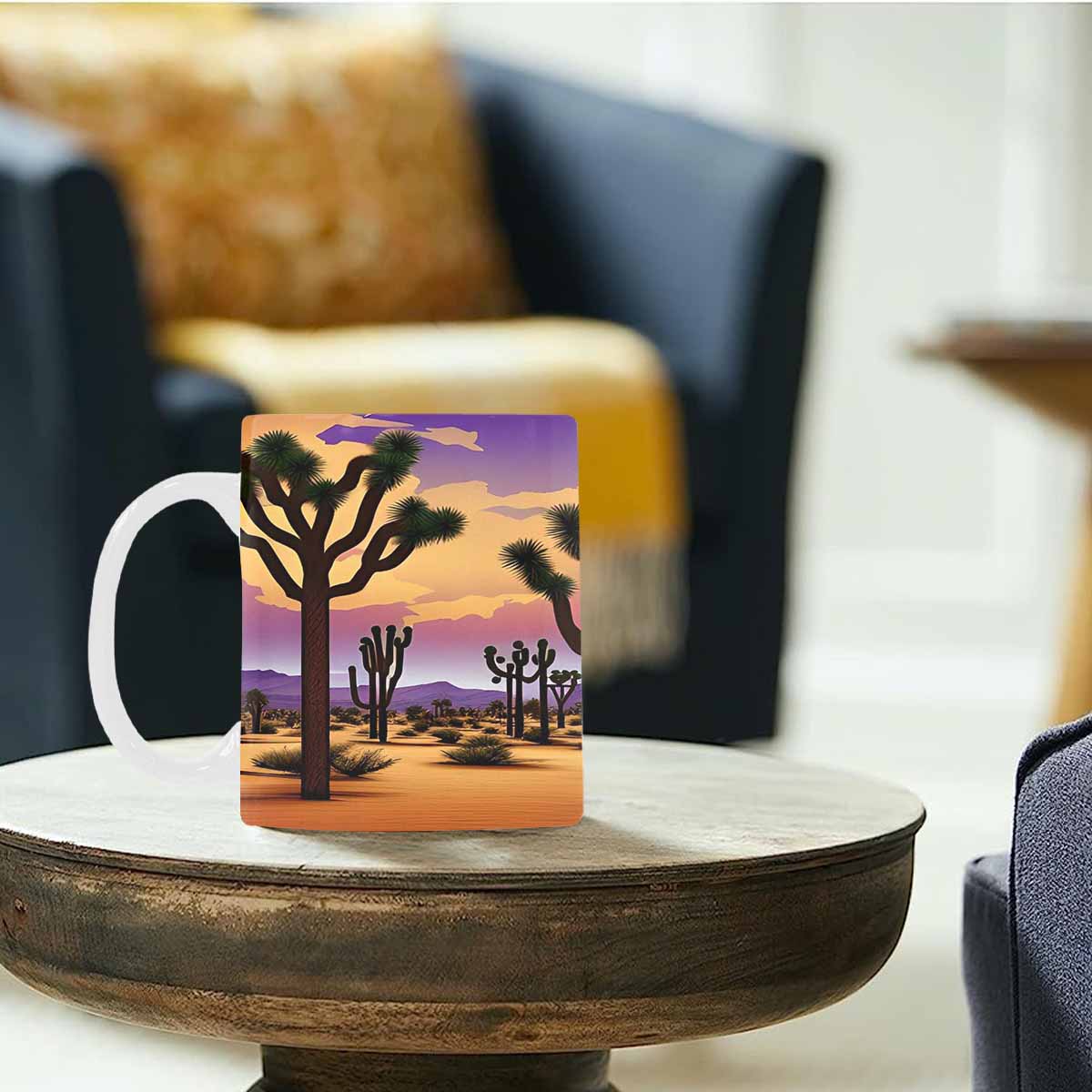 Coffee Mug, tea cup, desert scene, design 5