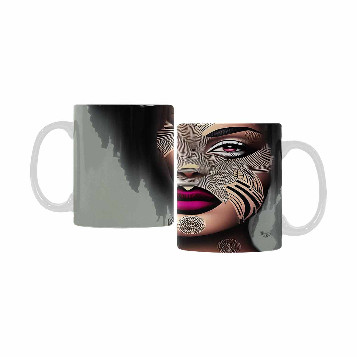 Quality Mug, coffee mug, tea cup, Black Faces, Set 1, design 21