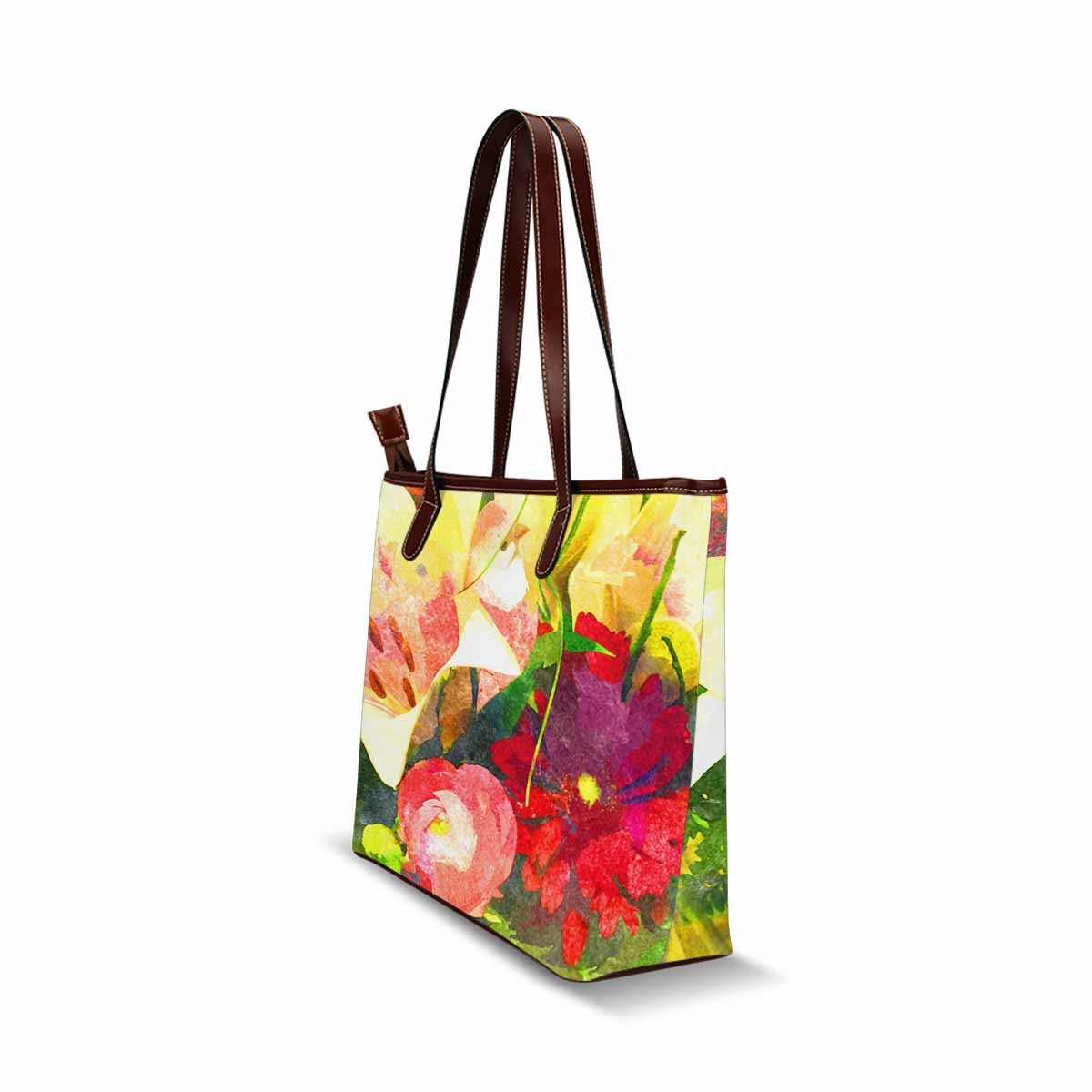 Classic Fabric handbag, watercolor floral, design 11